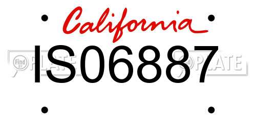 IS06887 California License Plate