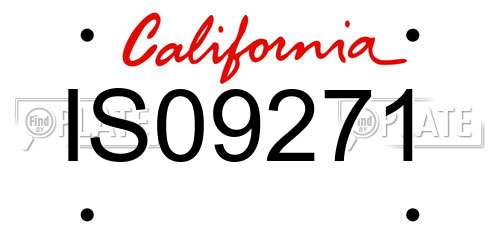 IS09271 California License Plate