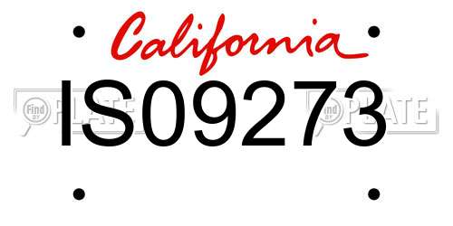 IS09273 California License Plate