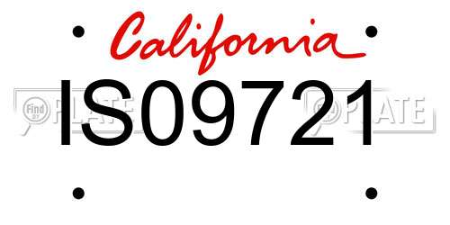 IS09721 California License Plate