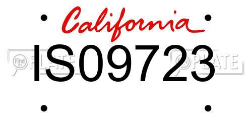 IS09723 California License Plate