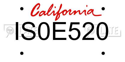 IS0E520 California License Plate