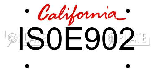 IS0E902 California License Plate