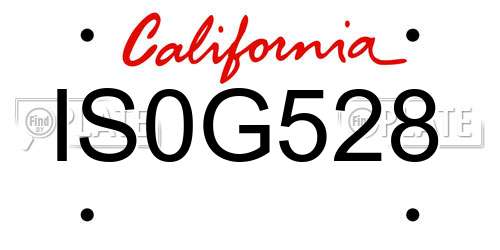 IS0G528 California License Plate