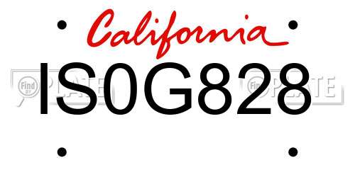 IS0G828 California License Plate