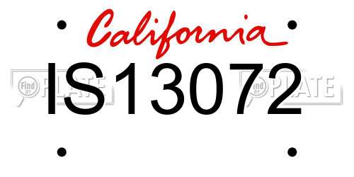 IS13072 California License Plate