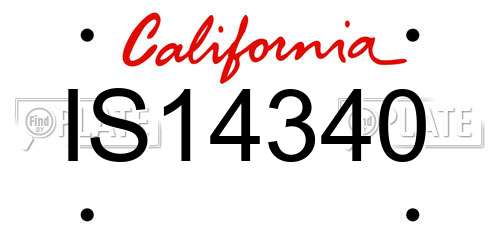 IS14340 California License Plate