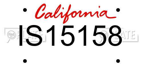 IS15158 California License Plate