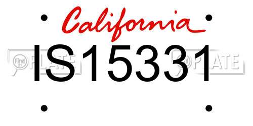 IS15331 California License Plate