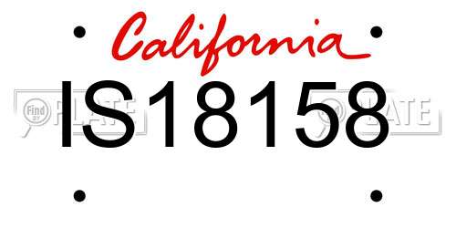 IS18158 California License Plate