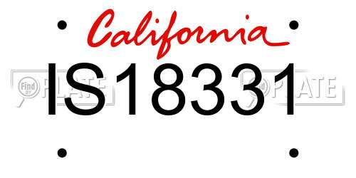 IS18331 California License Plate