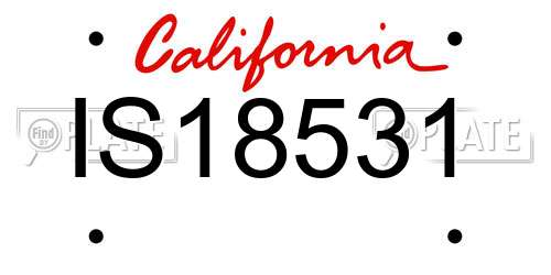 IS18531 California License Plate