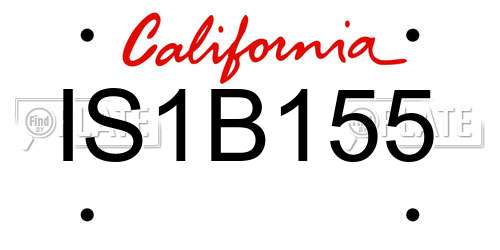 IS1B155 California License Plate