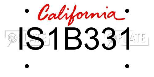 IS1B331 California License Plate