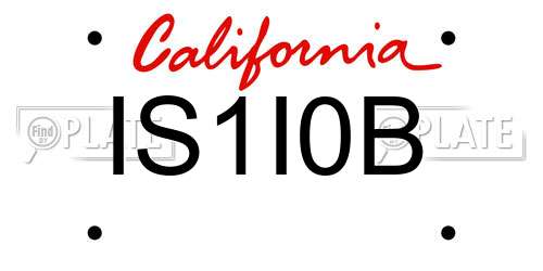 IS1I0B California License Plate