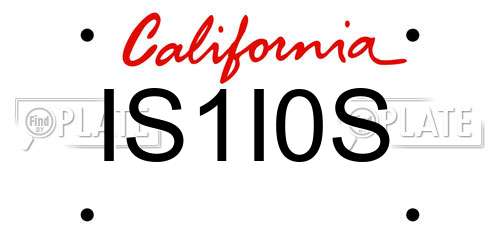 IS1I0S California License Plate