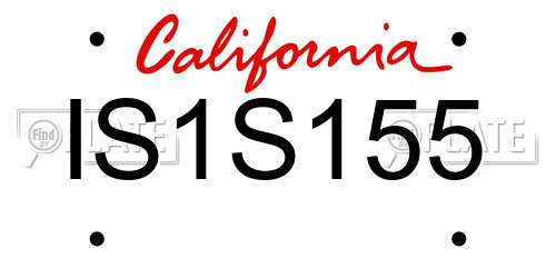 IS1S155 California License Plate
