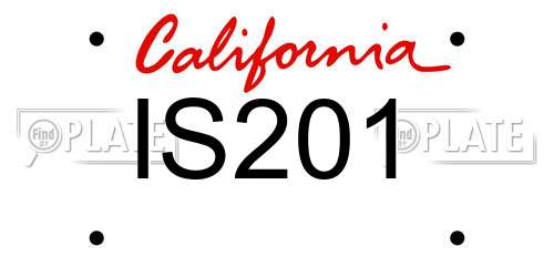 IS201 California License Plate