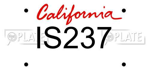 IS237 California License Plate