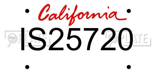 IS25720 California License Plate