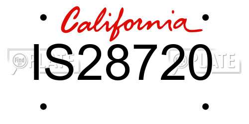 IS28720 California License Plate