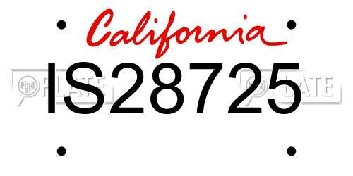 IS28725 California License Plate