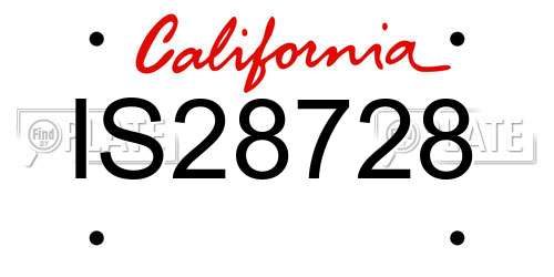 IS28728 California License Plate