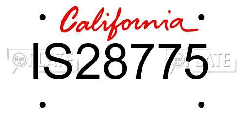 IS28775 California License Plate