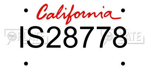 IS28778 California License Plate