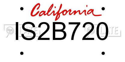 IS2B720 California License Plate