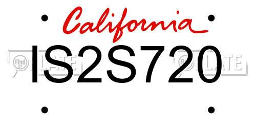 IS2S720 California License Plate