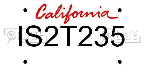 IS2T235 California License Plate