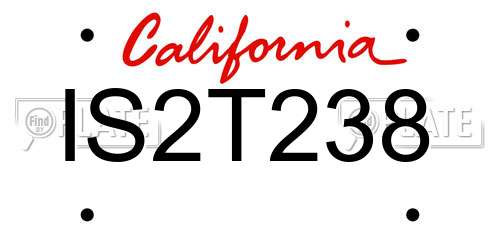 IS2T238 California License Plate