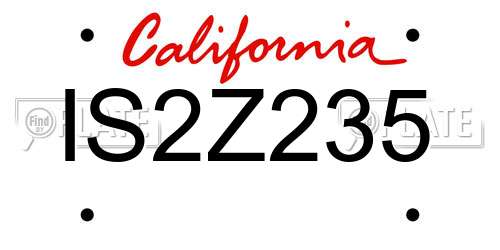 IS2Z235 California License Plate