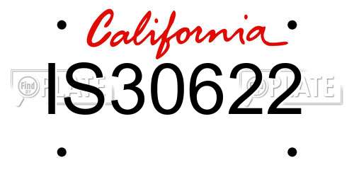 IS30622 California License Plate