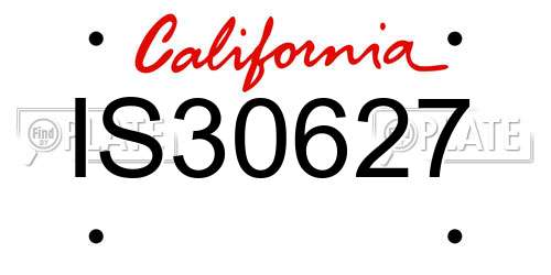 IS30627 California License Plate