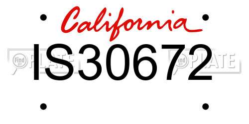 IS30672 California License Plate