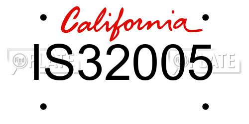 IS32005 California License Plate