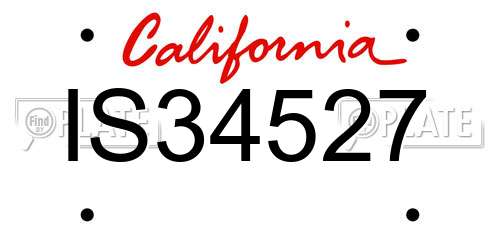 IS34527 California License Plate