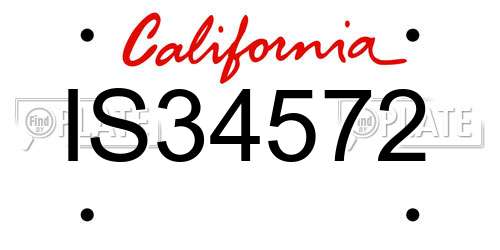 IS34572 California License Plate