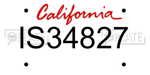 IS34827 California License Plate