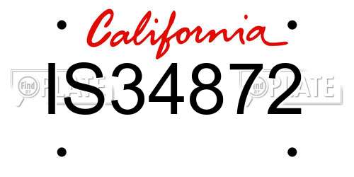 IS34872 California License Plate