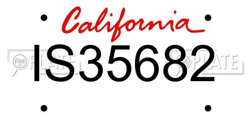 IS35682 California License Plate