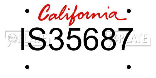 IS35687 California License Plate
