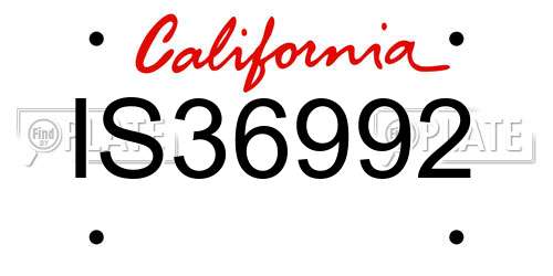 IS36992 California License Plate