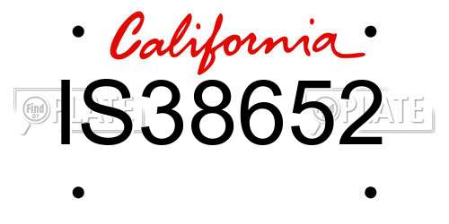 IS38652 California License Plate
