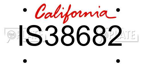IS38682 California License Plate
