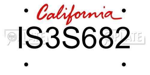 IS3S682 California License Plate