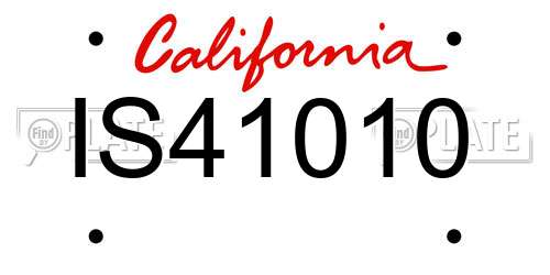 IS41010 California License Plate