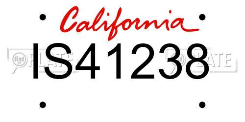 IS41238 California License Plate